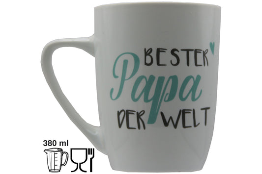 Jumbo Tasse XXL 380 ml mit Schriftzug "Bester Papa der Welt" auf 2 Seiten