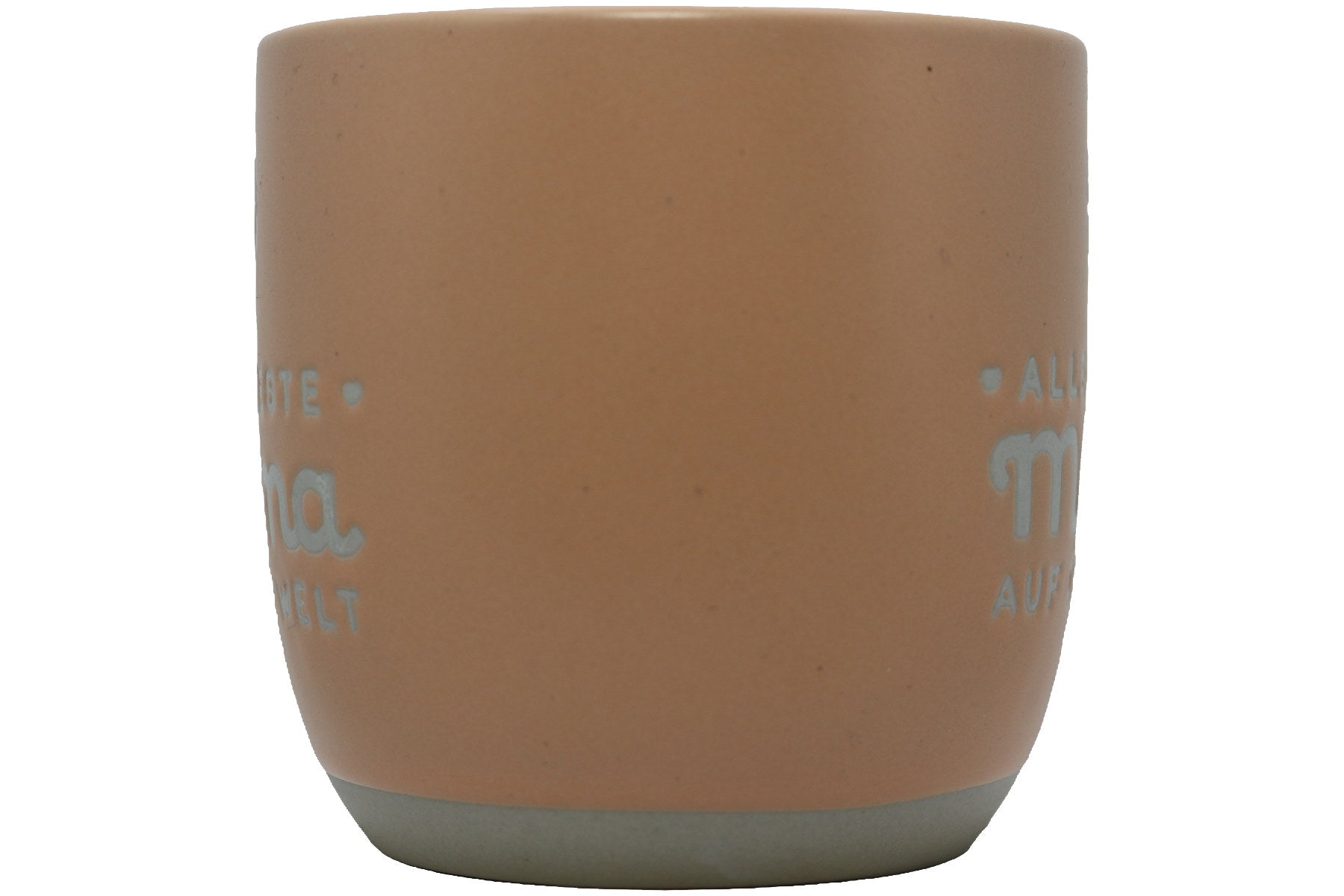 Jumbo Tasse XL 360 ml mit Schriftzug "Allerbeste Mama auf der Welt" aprikosefarbiger Hintergrund