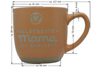 Jumbo Tasse XL 360 ml mit Schriftzug "Allerbeste Mama auf der Welt" aprikosefarbiger Hintergrund