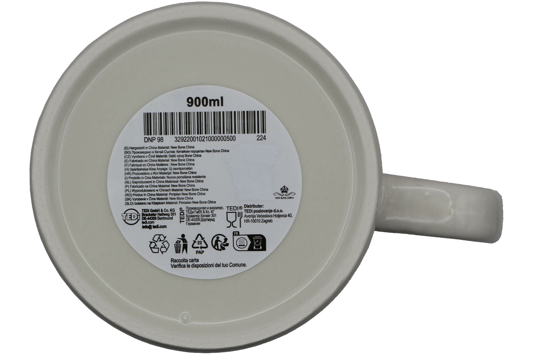 Jumbo Tasse 3XL 900 ml mit Schriftzug "Beste Mama der Welt"