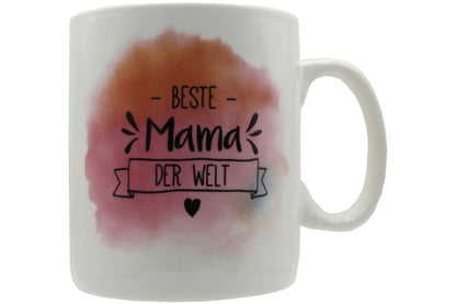 Jumbo Tasse 3XL 2er-Set 900 ml mit Schriftzug "Beste Mama der Welt" bzw. "Bester Papa der Welt"