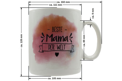 Jumbo Tasse 3XL 2er-Set 900 ml mit Schriftzug "Beste Mama der Welt" bzw. "Bester Papa der Welt"