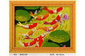 Koi im Teich auf Rahmen 50 x 40 cm Malen nach Zahlen Acryl Set MS8184 24 Farben