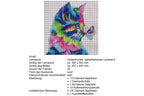 Bunter Katzenkopf mit Schmetterling Diamond Painting  25 Farben 300 x 300 mm  LC6300