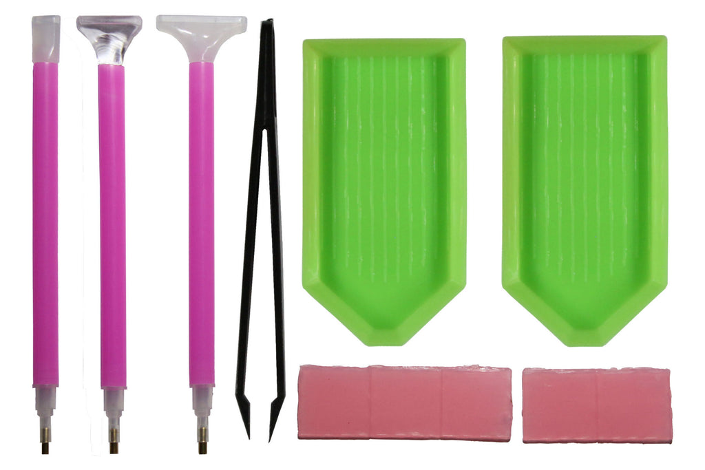 3 Katzen in Pfütze zu 3 Raubtiere Diamond Painting  26 Farben 30x40 cm  LC6343