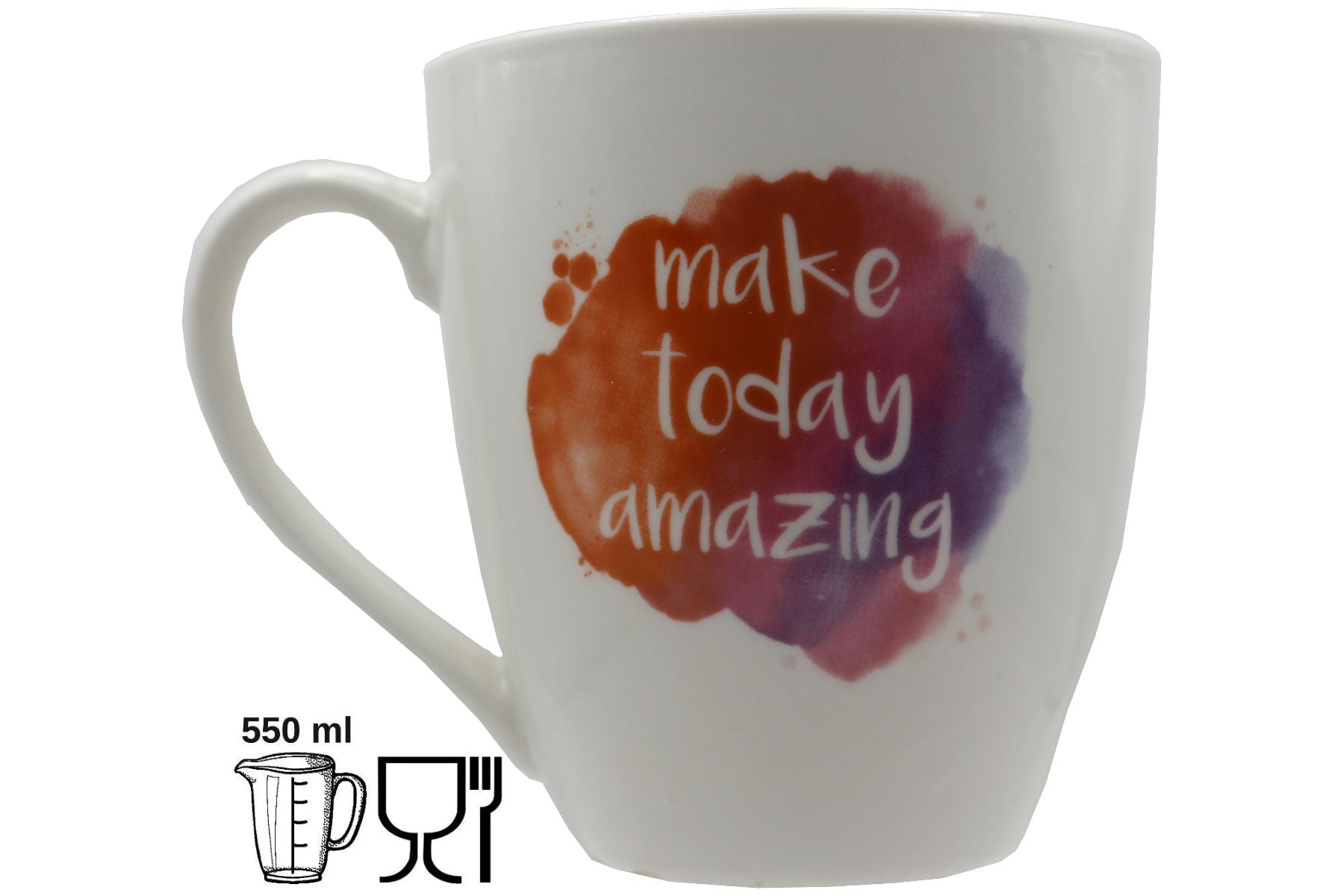Jumbo Tasse XXL 550 ml Wolkenbild mit Schriftzug "make today amazing"
