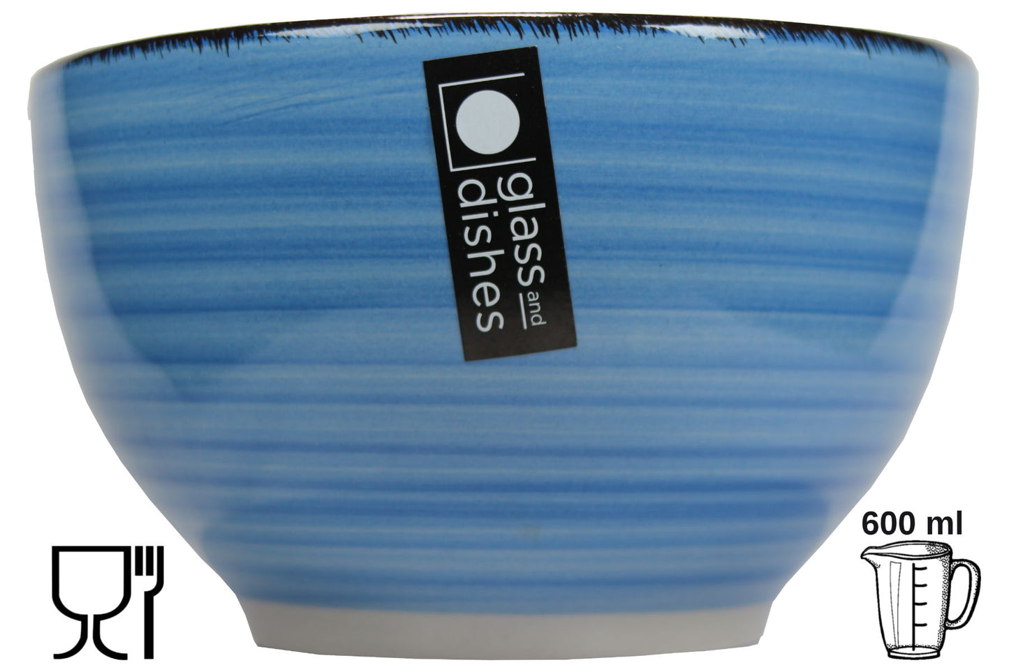 Müslischale 600 ml Ø 14 cm blau gestreift Schüssel