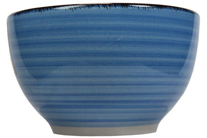 Müslischale 600 ml Ø 14 cm blau gestreift Schüssel