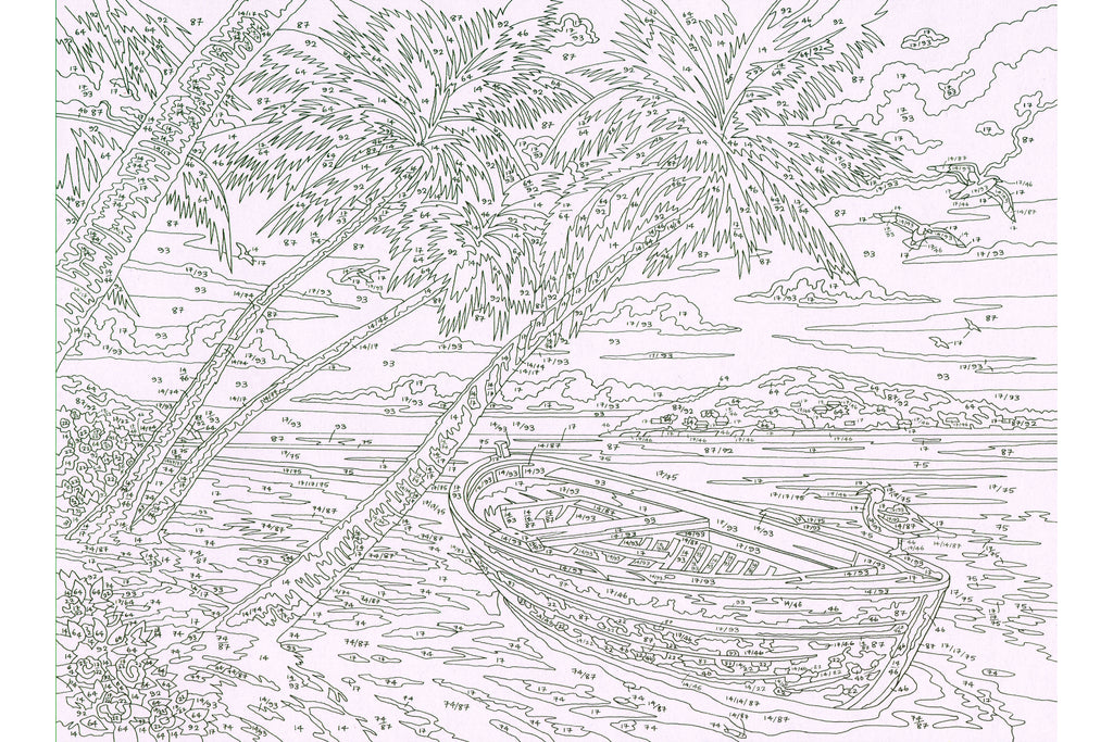 Palmenstrand mit Boot Mammut 109104 ab 8 Jahre 40 x 30 cm
