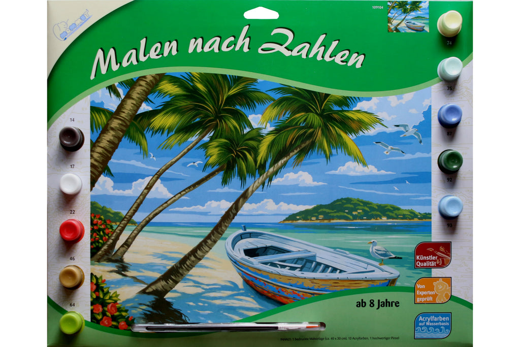 Palmenstrand mit Boot Mammut 109104 ab 8 Jahre 40 x 30 cm