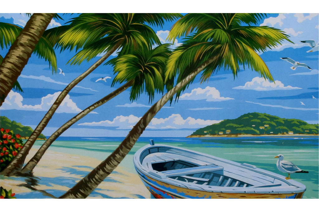 Palmenstrand mit Boot Mammut 109104 ab 8 Jahre 40 x 30 cm