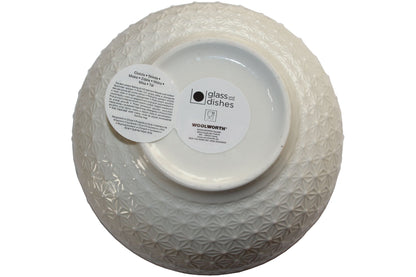 Schüssel 750 ml Ø 16 cm grünes Linienmuster innen Blütenrelief außen