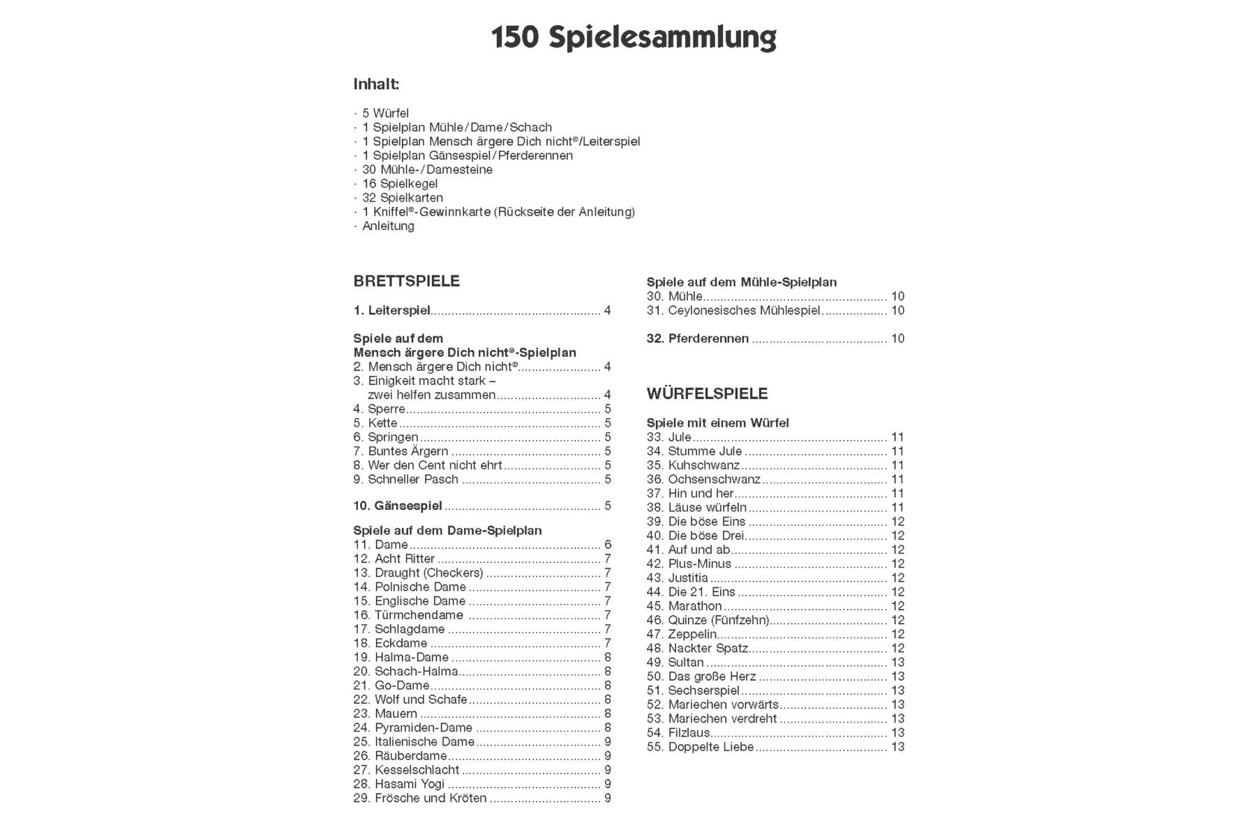 Schmidt 150 Spiele 49141 Spielesammlung grün für 2 - 8 Spieler ab 6 Jahre