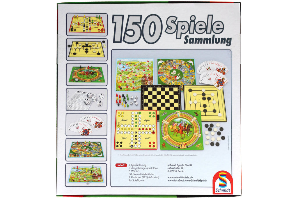 Schmidt 150 Spiele 49141 Spielesammlung grün für 2 - 8 Spieler ab 6 Jahre