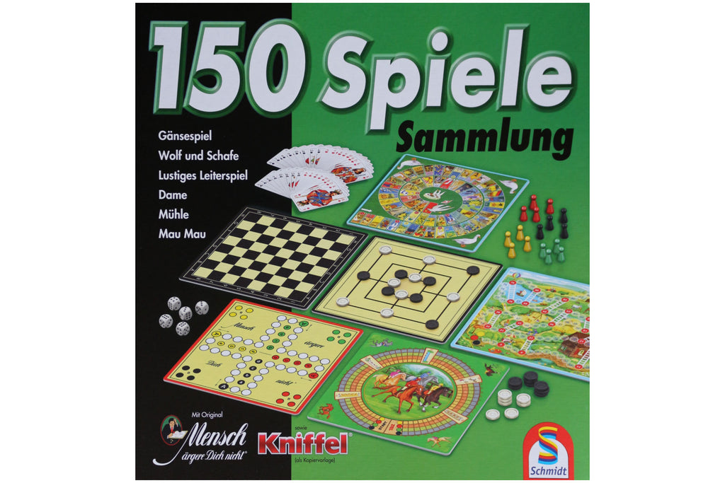 Schmidt 150 Spiele 49141 Spielesammlung grün für 2 - 8 Spieler ab 6 Jahre