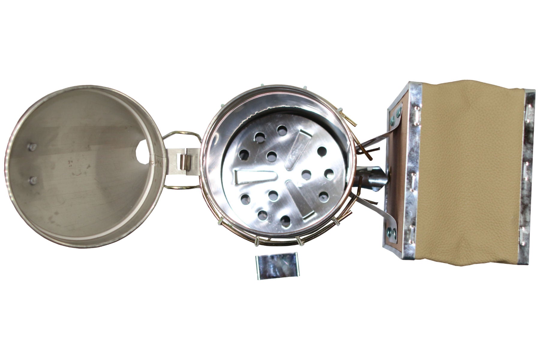 Imker Starter Set weiß 5 Teile Imkerhut Besen Edelstahl-Smoker Stockmeißel Handschuhe