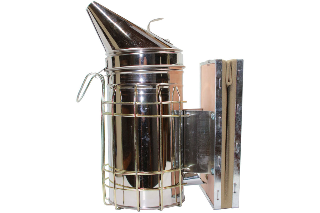 Imker Starter Set weiß 5 Teile Imkerhut Besen Edelstahl-Smoker Stockmeißel Handschuhe