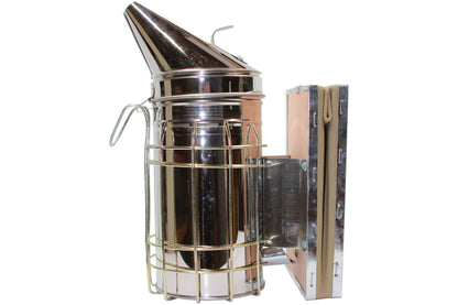 Imker Starter Set weiß 5 Teile Imkerhut Besen Edelstahl-Smoker Stockmeißel Handschuhe