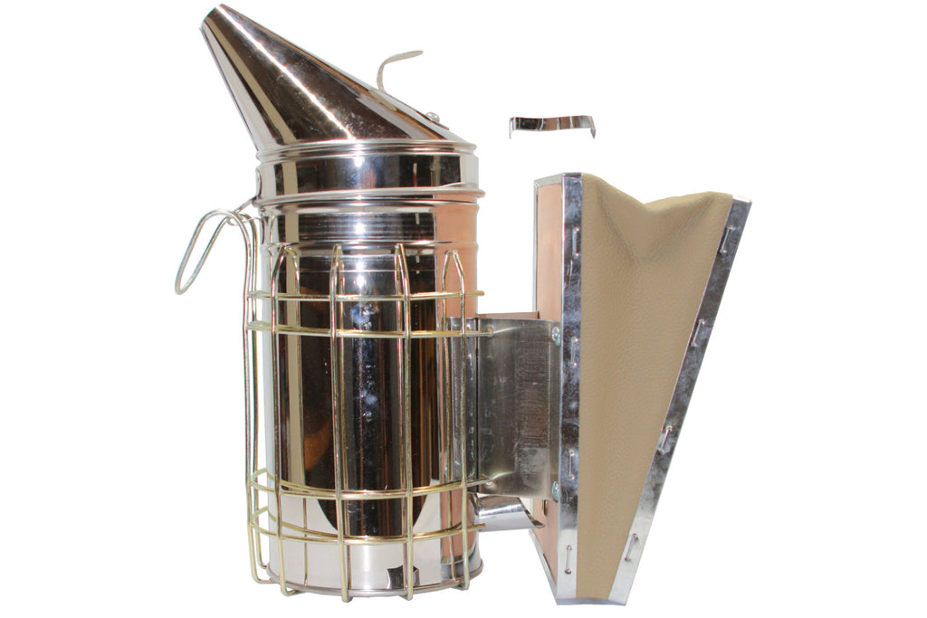 Imker Starter Set weiß 5 Teile Imkerhut Besen Edelstahl-Smoker Stockmeißel Handschuhe