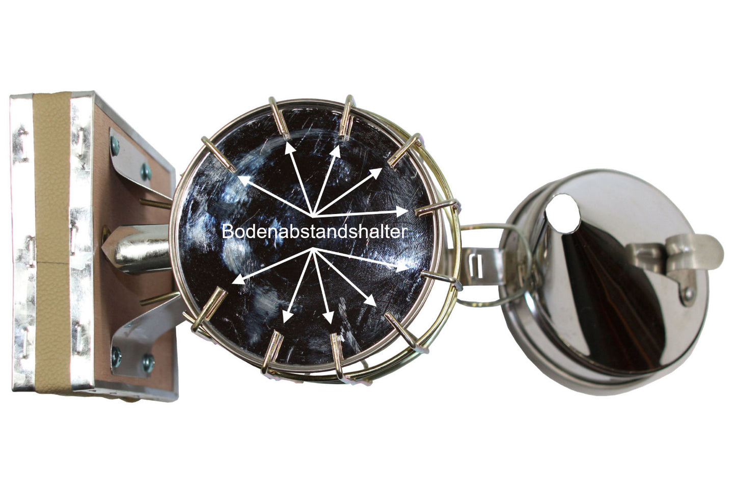 Imker Starter Set weiß 5 Teile Imkerhut Besen Edelstahl-Smoker Stockmeißel Handschuhe