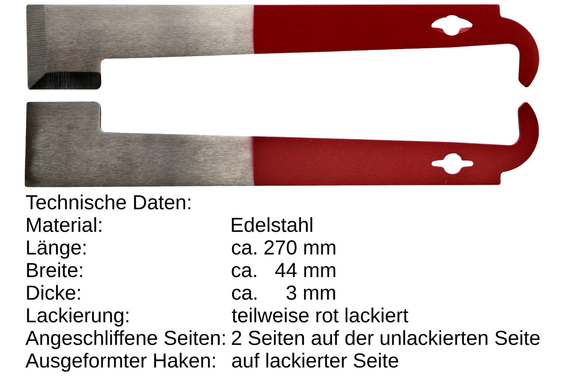 Stockmeißel gerade teilweise rot lackiert