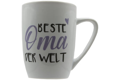 Jumbo Tasse XXL 380 ml 2er-Set mit Schriftzug "Beste Oma der Welt" bzw. "Bester Opa der Welt"
