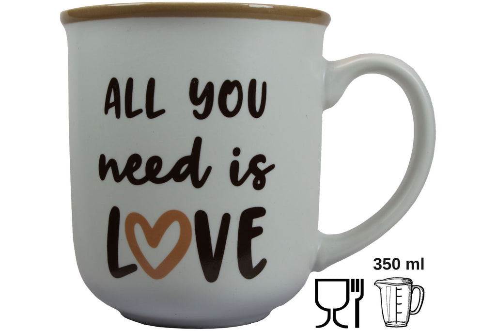 Jumbo Tasse XXL 350 ml mit Schriftzug "All you need is LOVE"