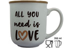 Jumbo Tasse XXL 350 ml mit Schriftzug "All you need is LOVE"