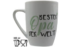 Jumbo Tasse XXL 380 ml 2er-Set mit Schriftzug "Beste Oma der Welt" bzw. "Bester Opa der Welt"