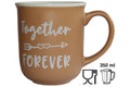 Jumbo Tasse XXL 350 ml hellbraun mit weißem Schriftzug "Together - FOREVER"