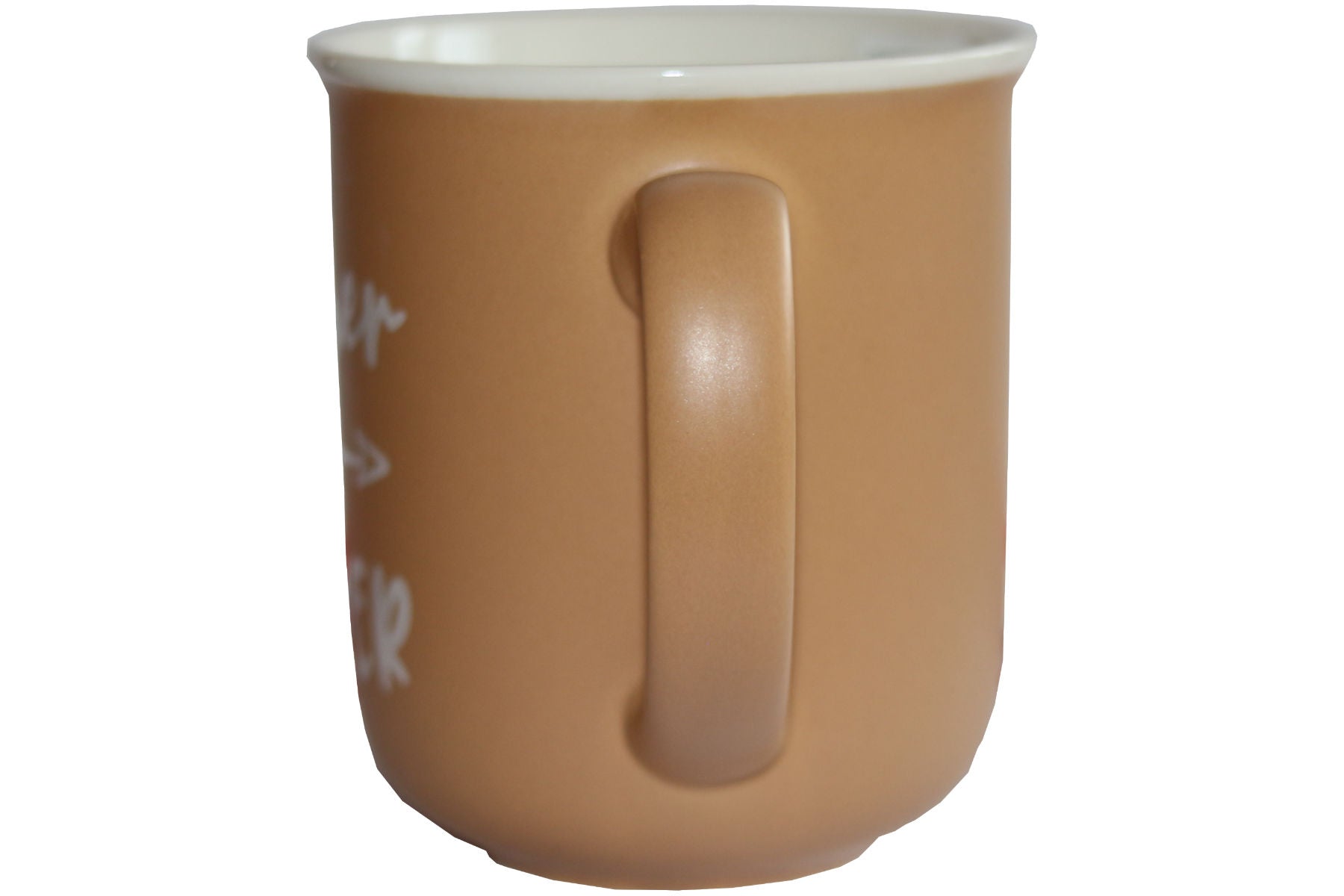 Jumbo Tasse XXL 350 ml hellbraun mit weißem Schriftzug "Together - FOREVER"