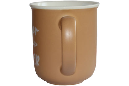 Jumbo Tasse XXL 350 ml hellbraun mit weißem Schriftzug "Together --> FOREVER"