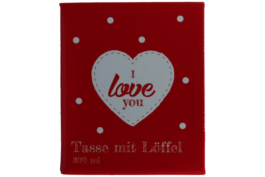 Jumbo Tasse XXL 300 ml mit Schriftzug "I love You" in Geschenkbox