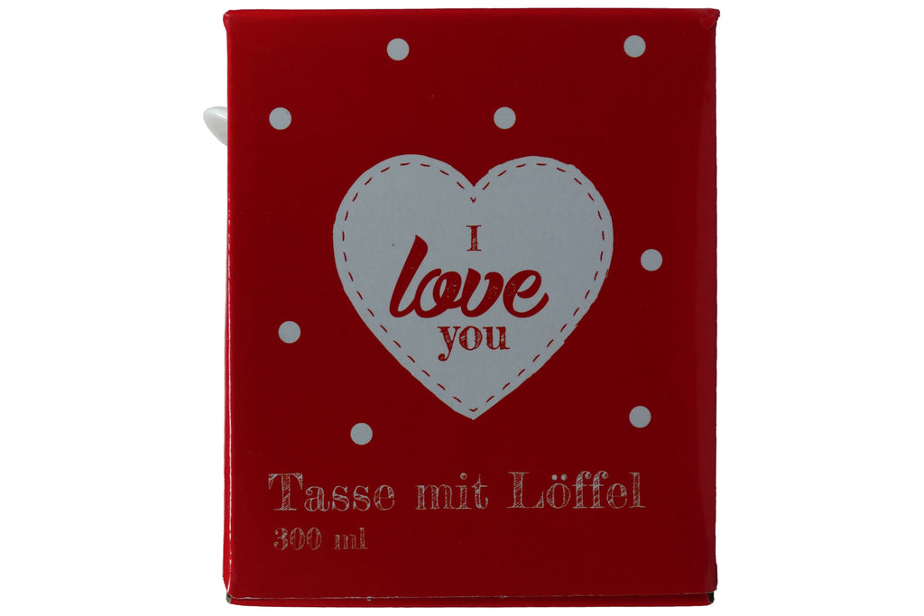 Jumbo Tasse XXL 300 ml mit Schriftzug "I love You" in Geschenkbox