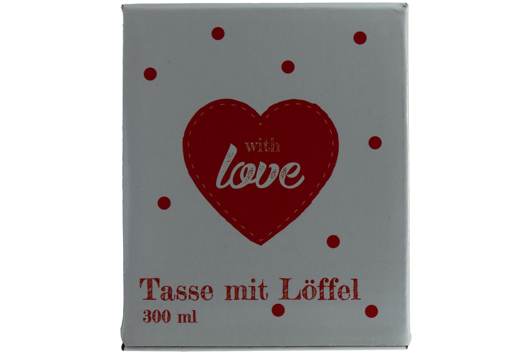 Jumbo Tasse XXL 300 ml weiß mit Schriftzug "With love" in Geschenkbox