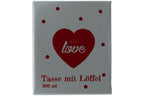 Jumbo Tasse XXL 300 ml weiß mit Schriftzug "With love" in Geschenkbox