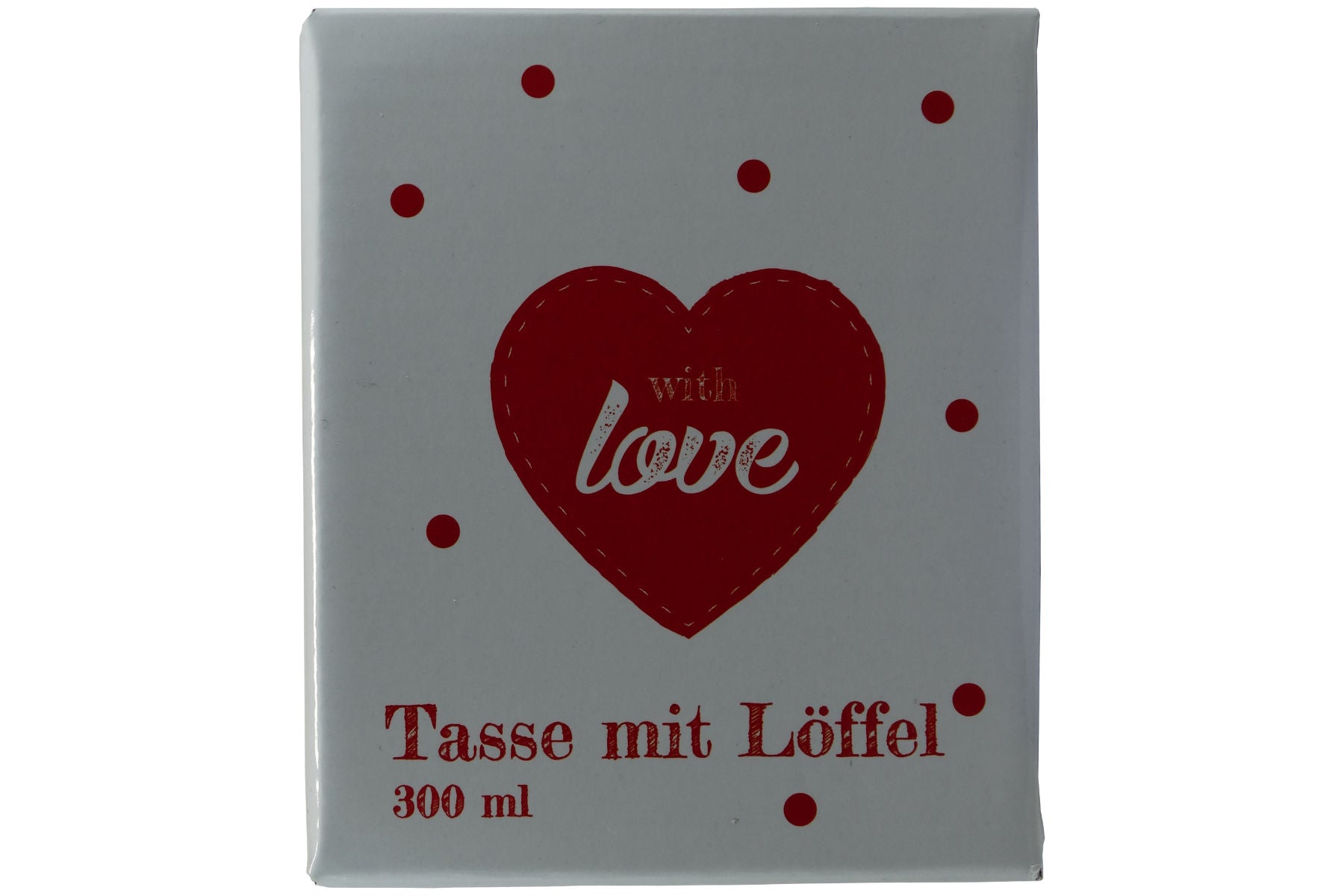 Jumbo Tasse XXL 300 ml weiß mit Schriftzug "With love" in Geschenkbox