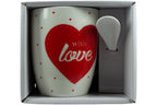 Jumbo Tasse XXL 300 ml weiß mit Schriftzug "With love" in Geschenkbox