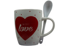 Jumbo Tasse XXL 300 ml weiß mit Schriftzug "With love" in Geschenkbox