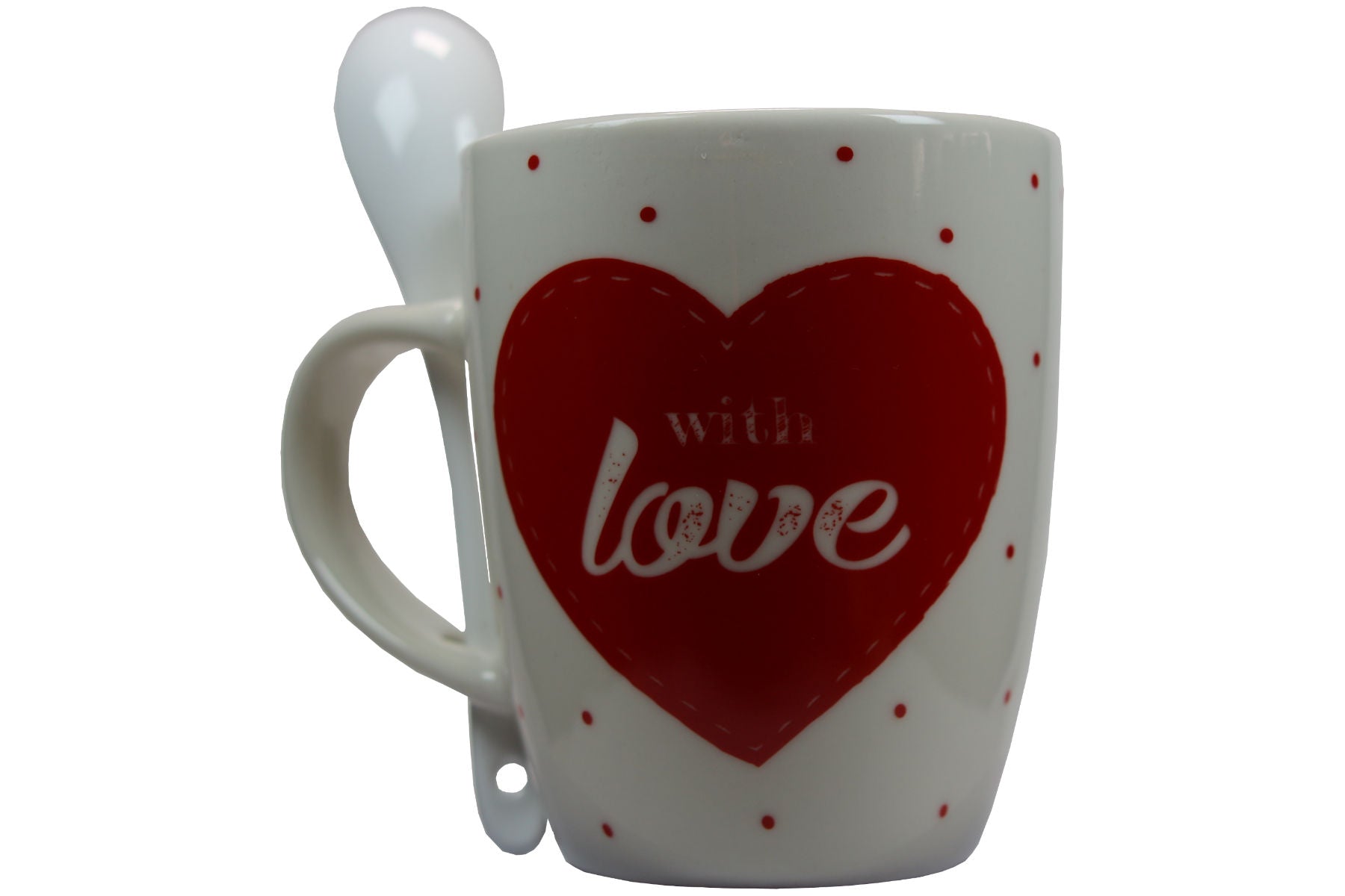 Jumbo Tasse XXL 300 ml weiß mit Schriftzug "With love" in Geschenkbox