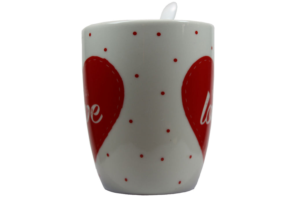 Jumbo Tasse XXL 300 ml weiß mit Schriftzug "With love" in Geschenkbox