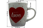Jumbo Tasse XXL 300 ml weiß mit Schriftzug "With love" in Geschenkbox