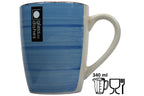 Frühstückset Jumbo Tasse XXL 340 ml und Müslischale 600 ml Ø 14 cm blau gestreift