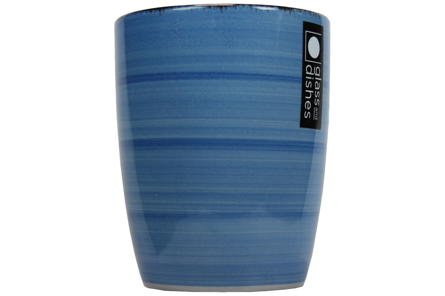 Frühstückset Jumbo Tasse XXL 340 ml und Müslischale 600 ml Ø 14 cm blau gestreift