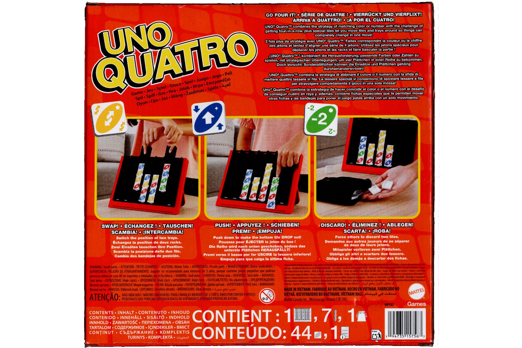 Uno Quattro von Mattel ab 7 Jahre 2-4 Spieler