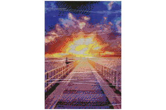 Steg im Meer mit Sonnenuntergang Diamond Painting 20 Farben 30x40cm W1580