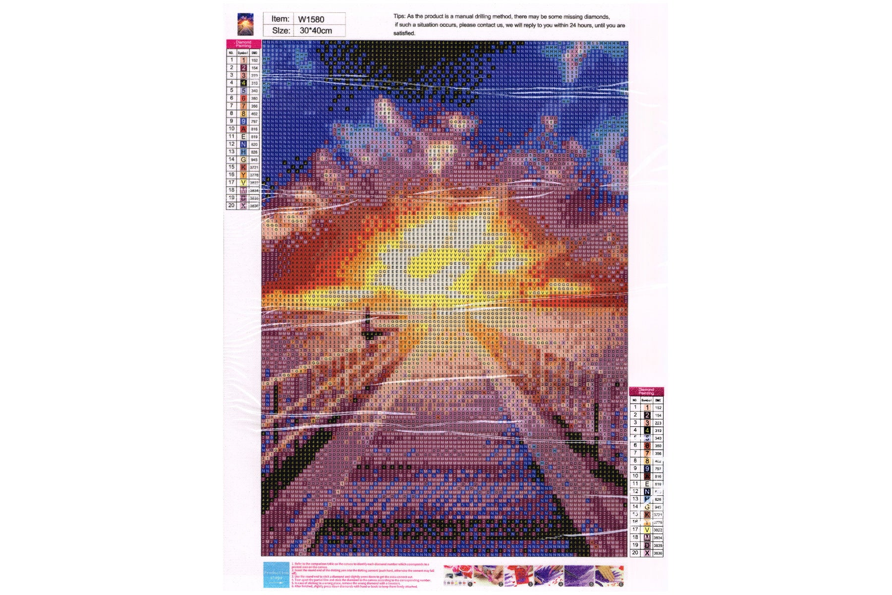 Steg im Meer mit Sonnenuntergang Diamond Painting 20 Farben 30x40cm W1580