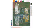 3 Katzen in Pfütze zu 3 Raubtiere Diamond Painting 30 Farben 30x40 cm  WB2618