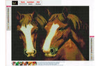2 Pferdeköpfe von braunen Pferde Diamond Painting 20 Farben 40x30cm WX849