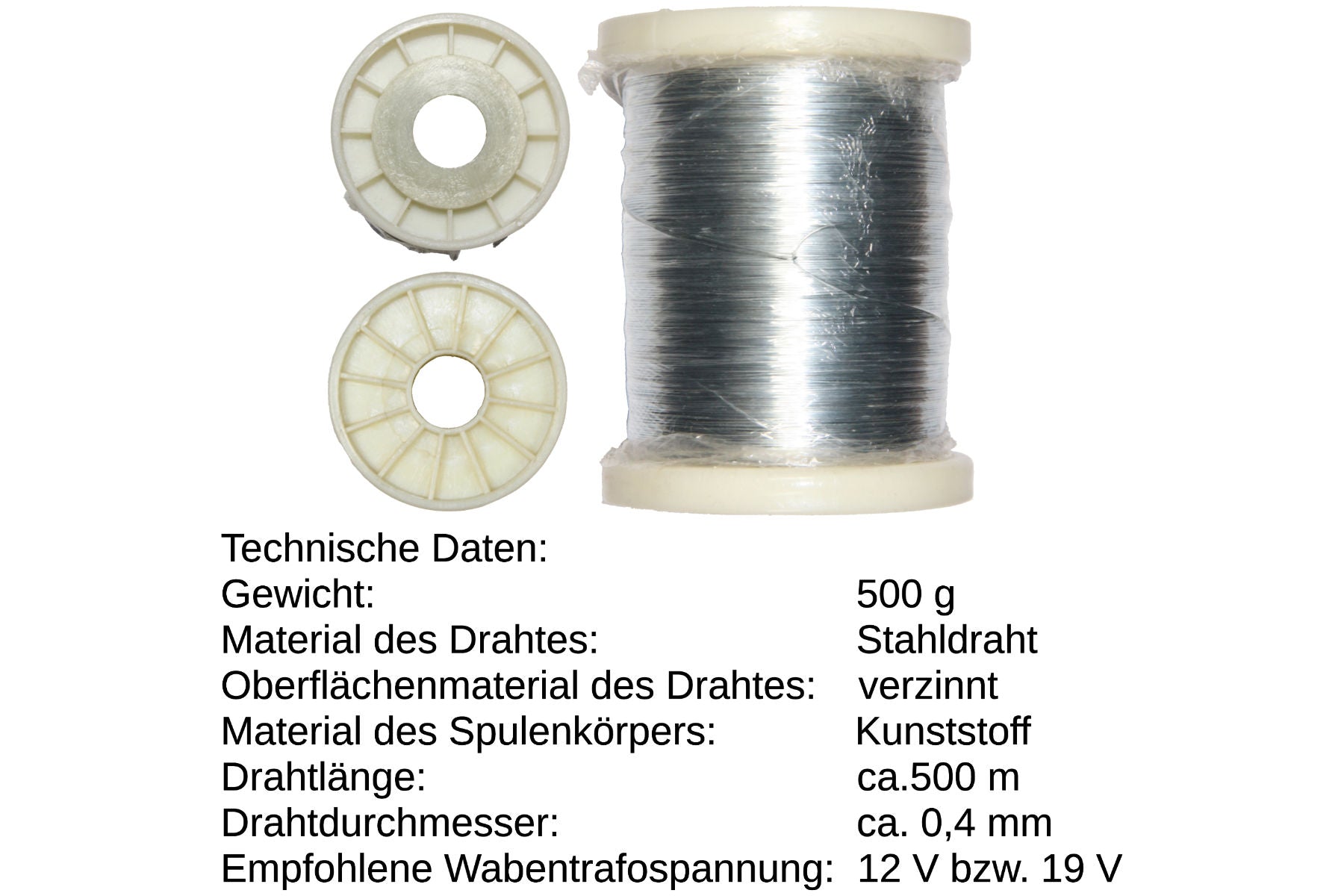 Wabendraht Ø 0,4 mm  250 g / 500 g zum Verdrahten von Wabenrähmchen